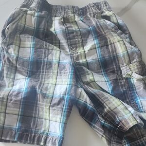 Basic Editions Plaid Kids Shorts - Blue, Green, White